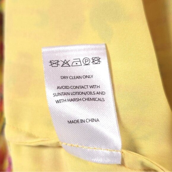 SALONI SILK Blend‎ Rosalind Floral V-neck Ruffled Chiffon Midi Dress Size 2 - Picture 16 of 16